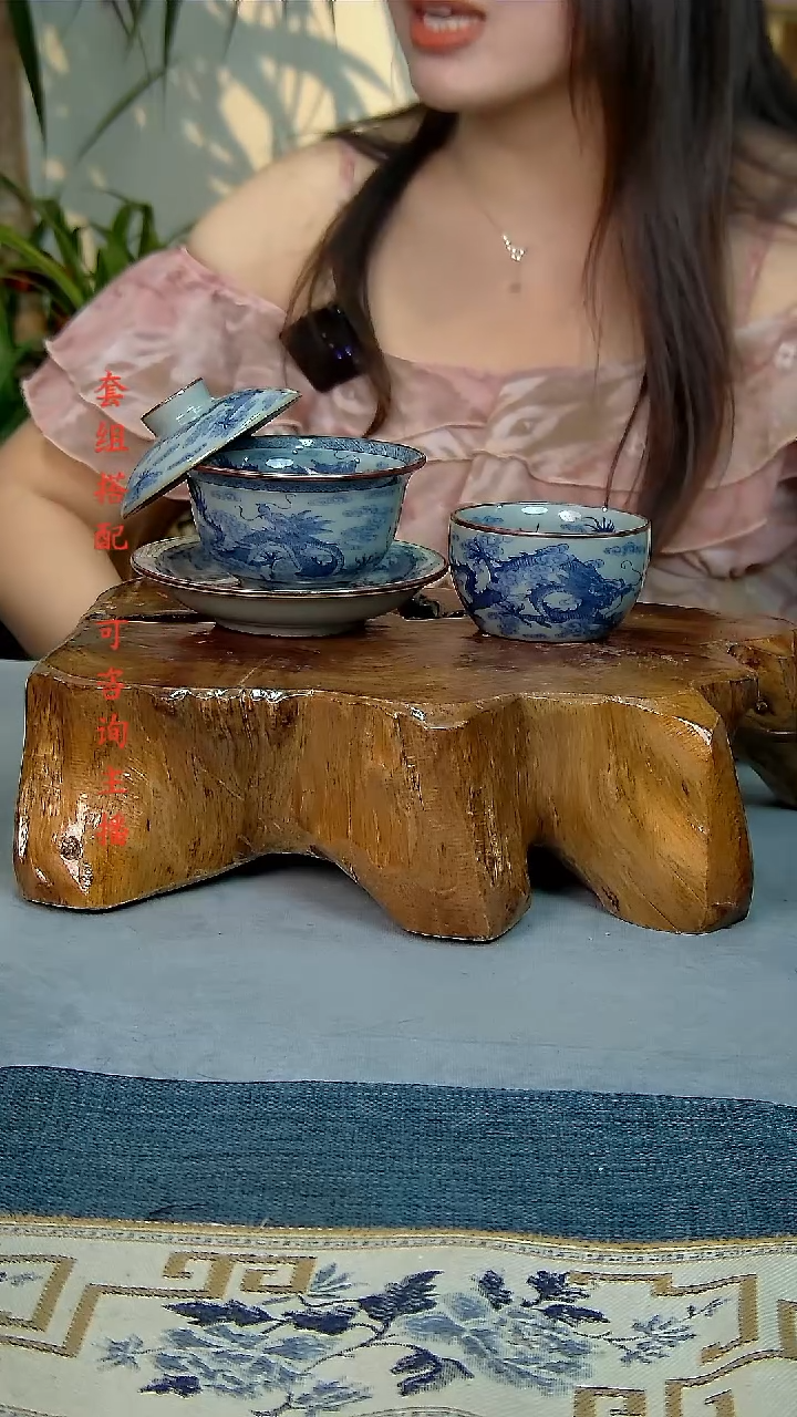 简装家用款2件套 老陶泥开片纹陶瓷茶具