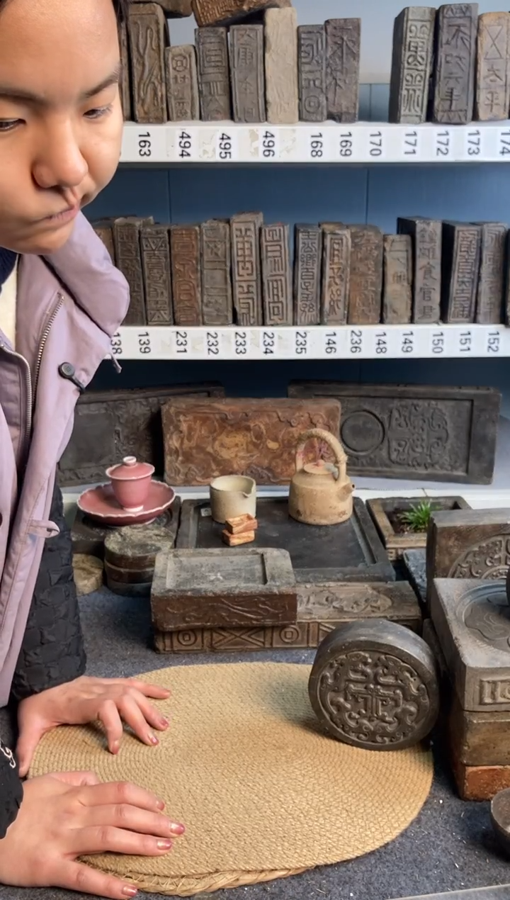 顾*古砖雕刻砚台壶承