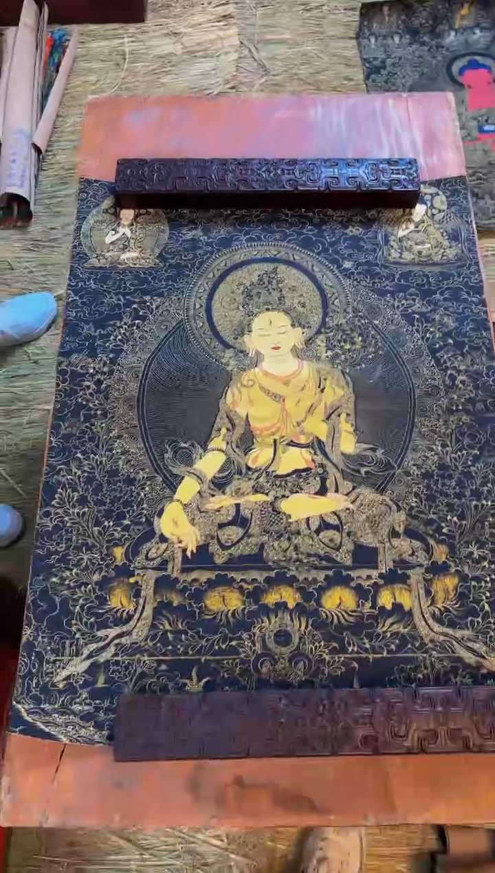 装裱画精品手绘唐卡链接--A003