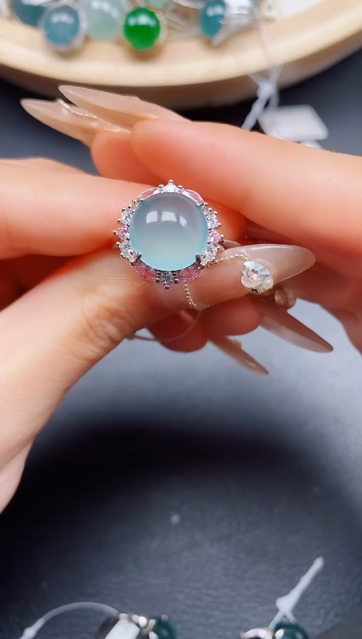 【闪购商品】翡翠戒指银S925镶嵌翡翠