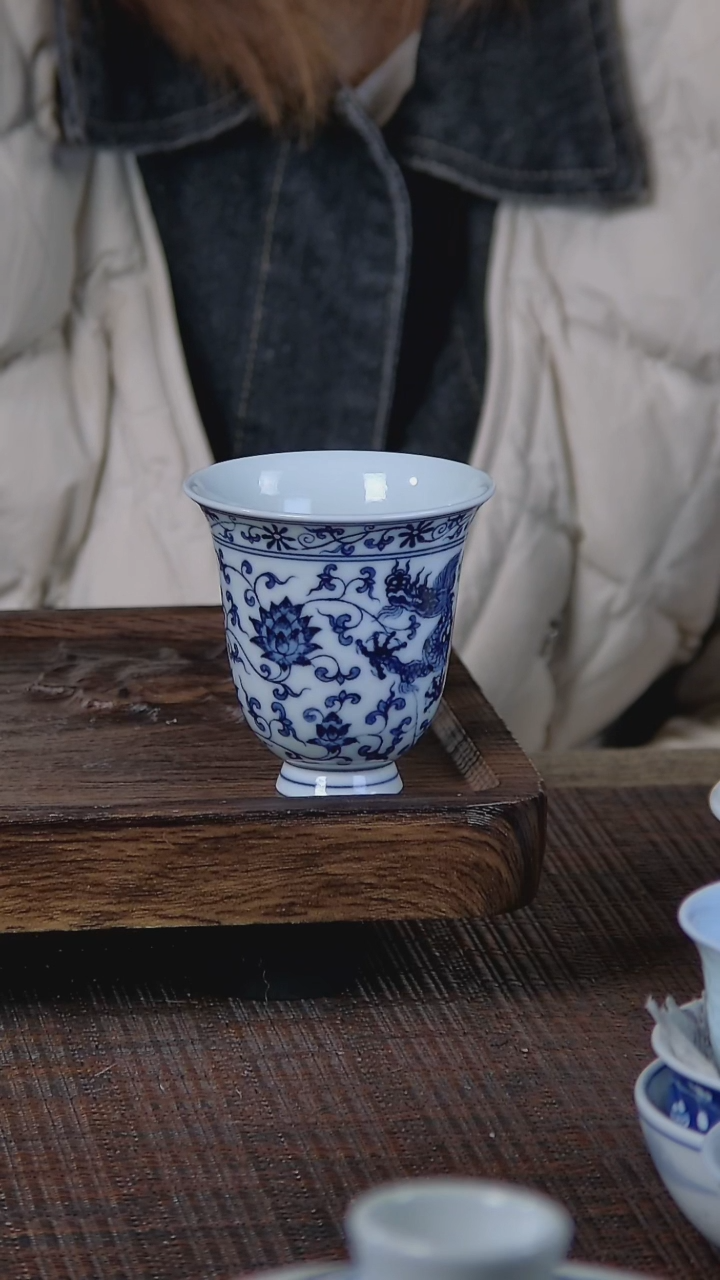 【闪购商品】折葵非器手工手绘缠枝龙闻香杯