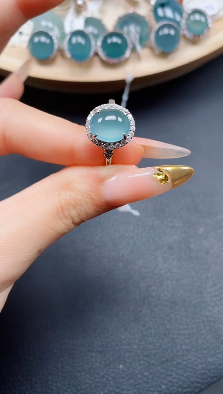 【闪购商品】翡翠戒指银S925镶嵌翡翠