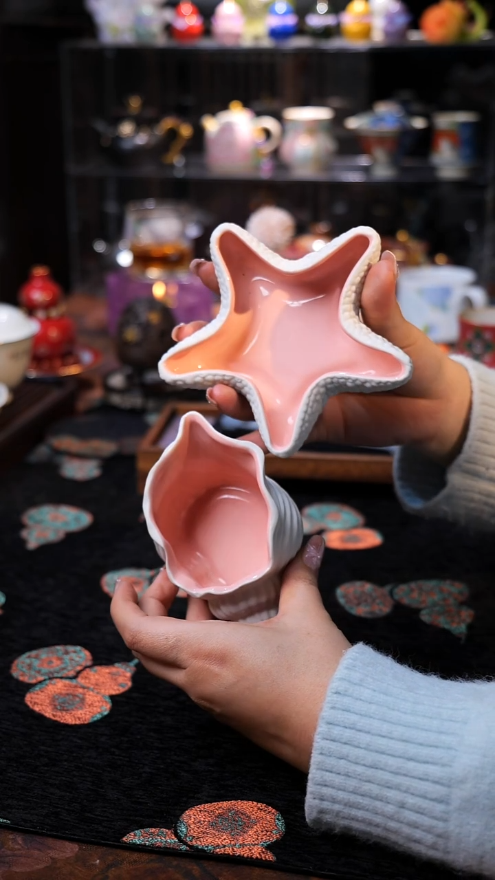 海星海螺陶瓷摆件