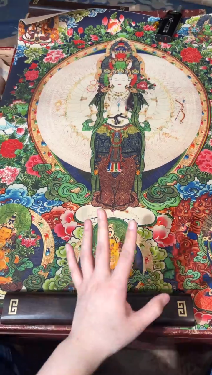 卷轴画龙妹的唐卡tk16