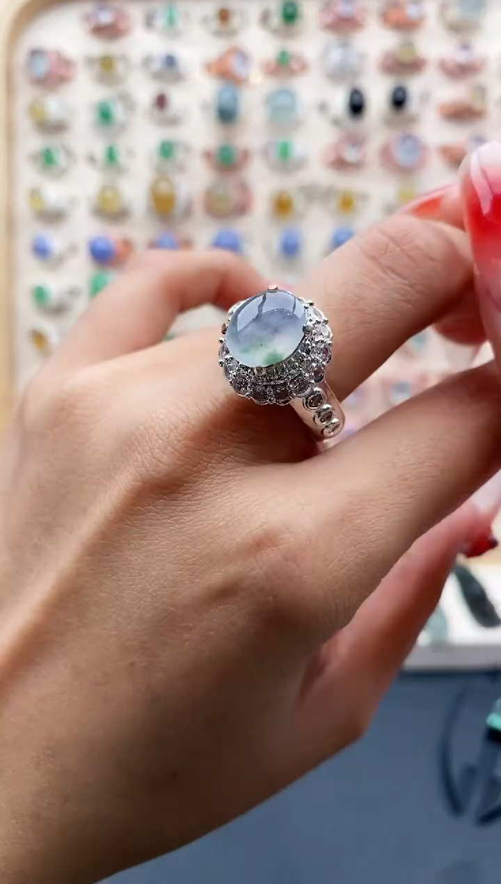 【闪购商品】翡翠戒指未镶嵌缅甸天然A货翡翠555 6+ 3