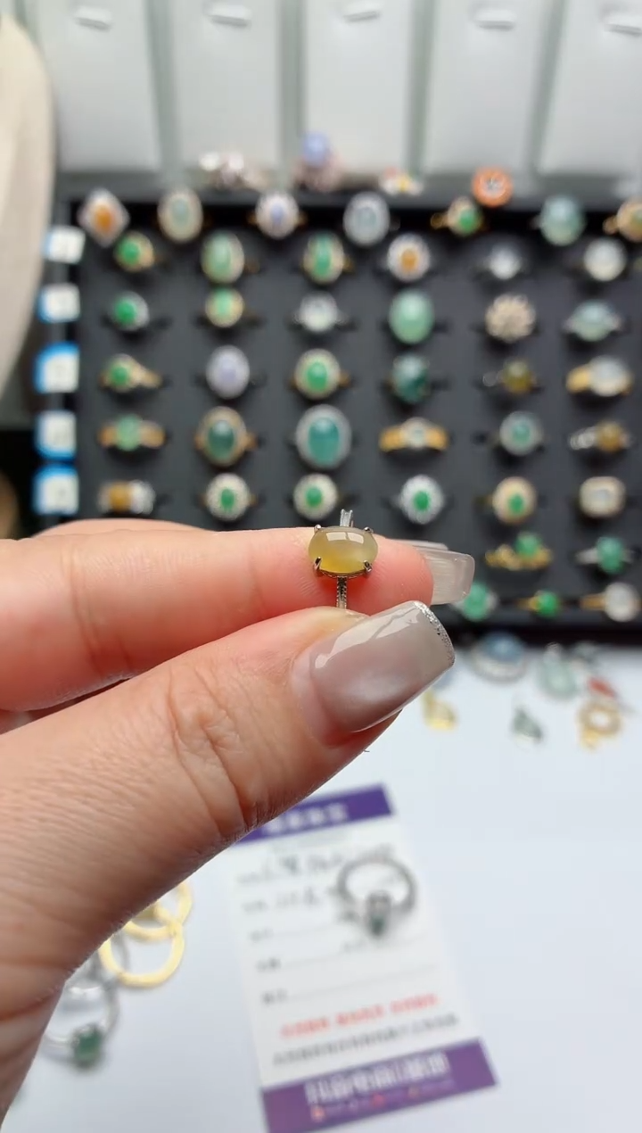 银S925镶嵌戒指翡翠.