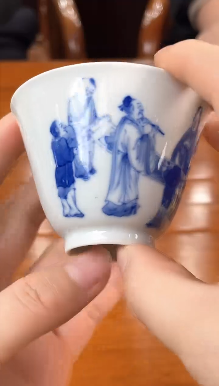 【闪购商品】017函夏非遗朱剑辉青花人物主人杯