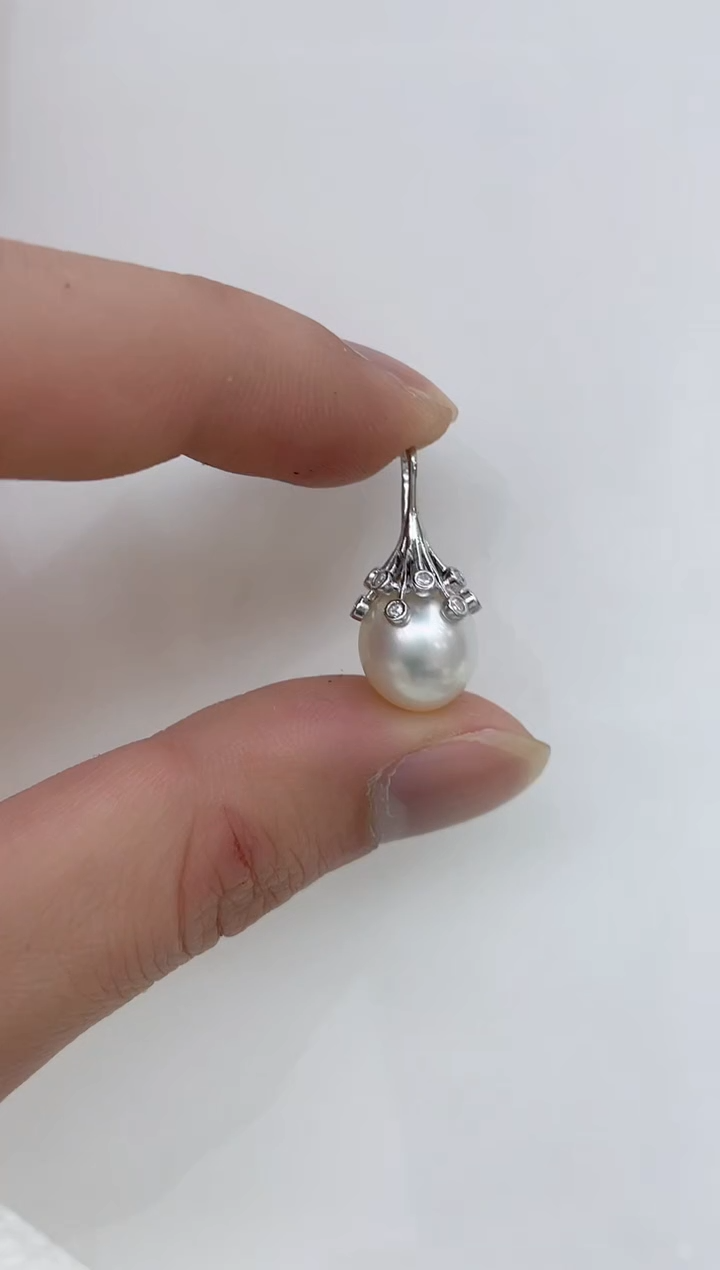 【闪购商品】海水珍珠吊坠(不含链)银S925镶嵌海水珍珠吊坠