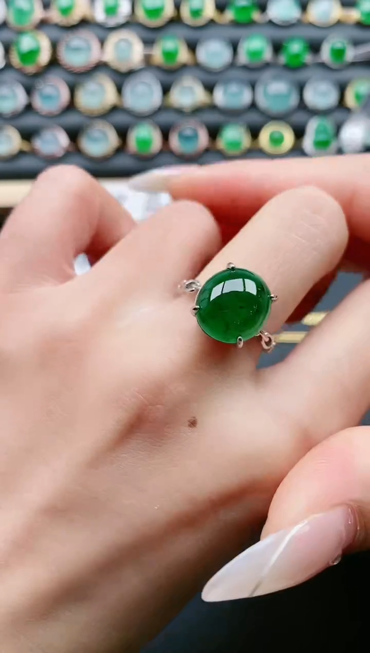 【闪购商品】翡翠戒指银S925镶嵌1111111111111