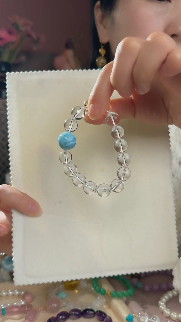 【闪购商品】水晶手串未镶嵌天然双A级白水晶手串12mm