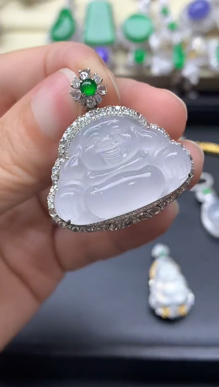 颈饰18K金镶嵌翡翠614中国好珍宝