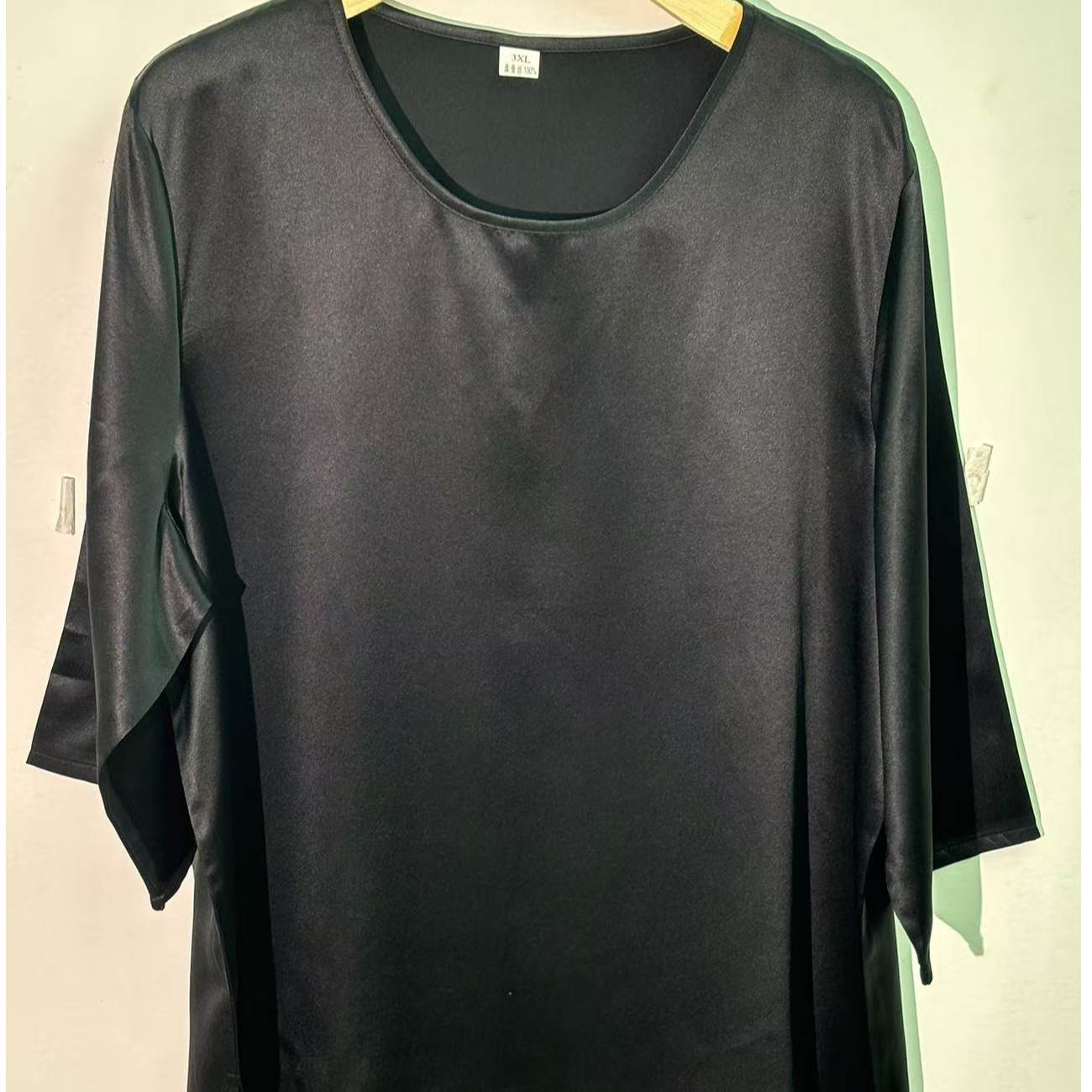 桑蚕丝锻面六分袖上衣 杭锦丝绸