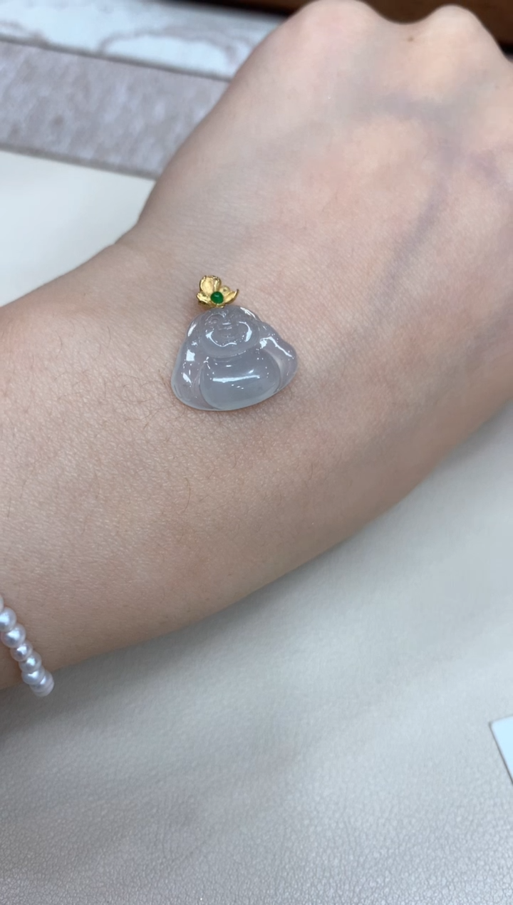 【闪购商品】翡翠吊坠(不含链)18K金镶嵌佛公