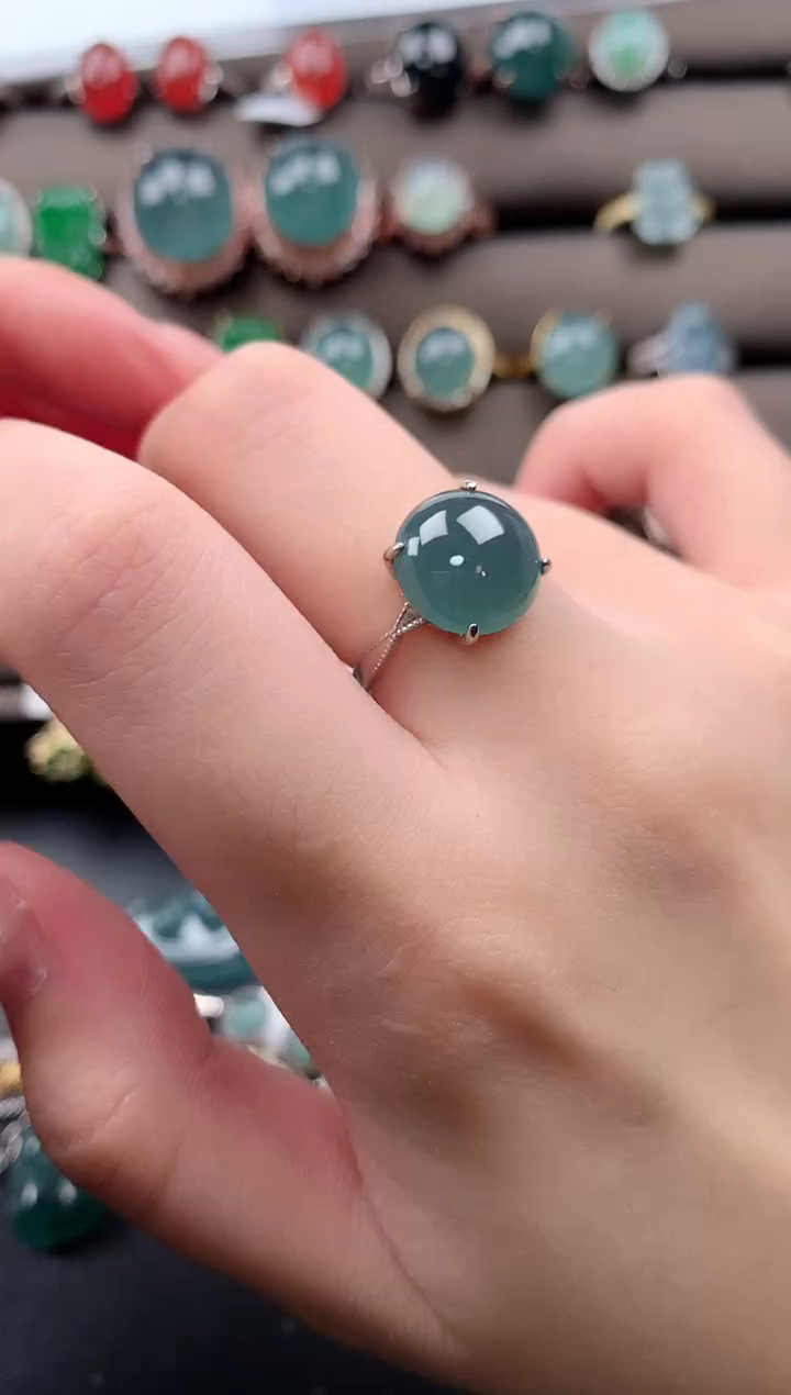 【闪购商品】翡翠戒指银S925镶嵌51241