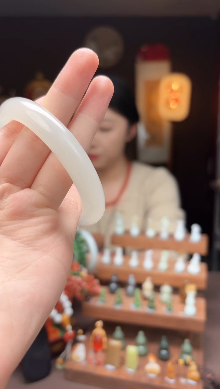 【闪购商品】和田玉G56和田玉高冰无瑕白玉手镯1500未镶嵌-