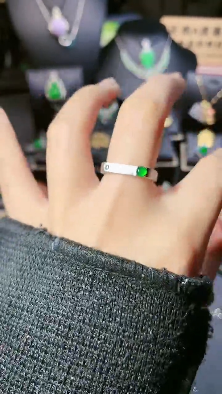 【闪购商品】翡翠戒指银S925镶嵌戒指