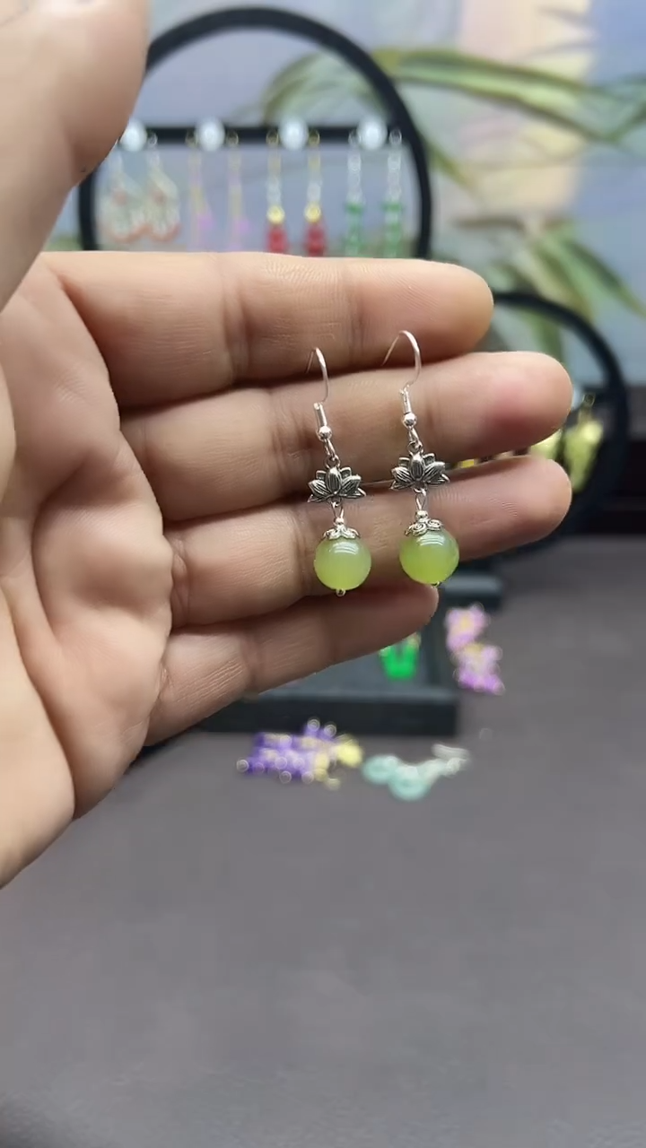 未镶嵌东陵石耳饰045