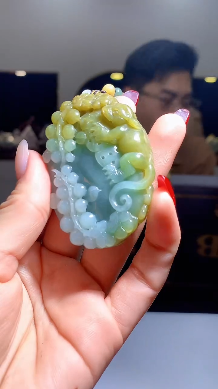 【闪购商品】定制翡翠未镶嵌1002hm-货挂件(赠珠链）44