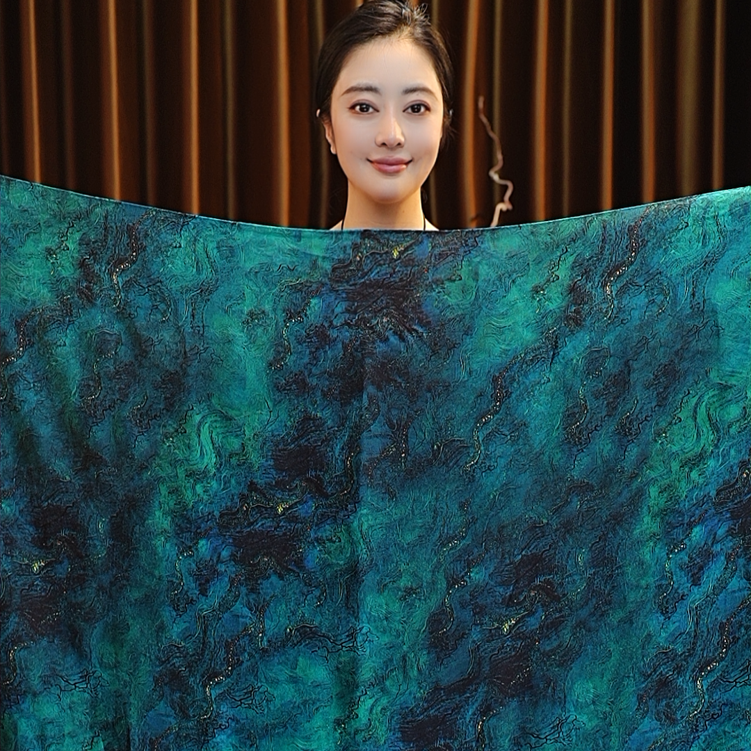 【银河】135*135湖丝大方巾围巾女士丝巾百搭春秋款中国风