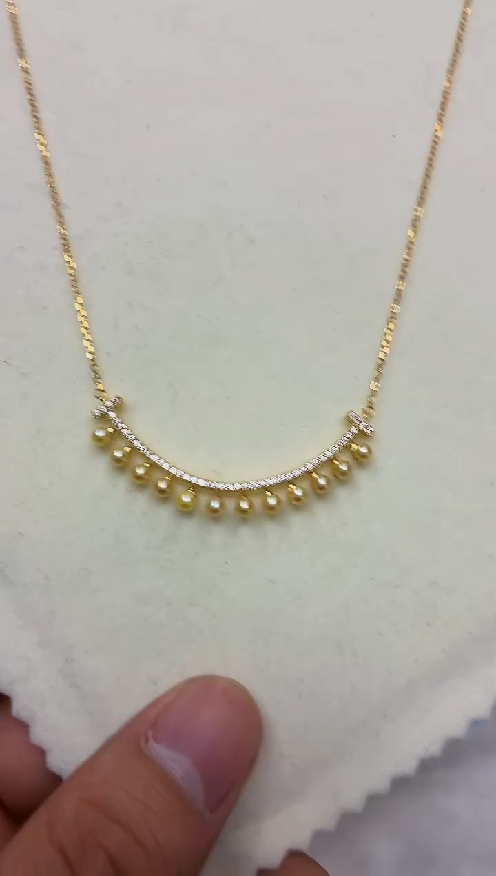 银S925镶嵌DA海水珍珠羽皇金吊坠 y1183