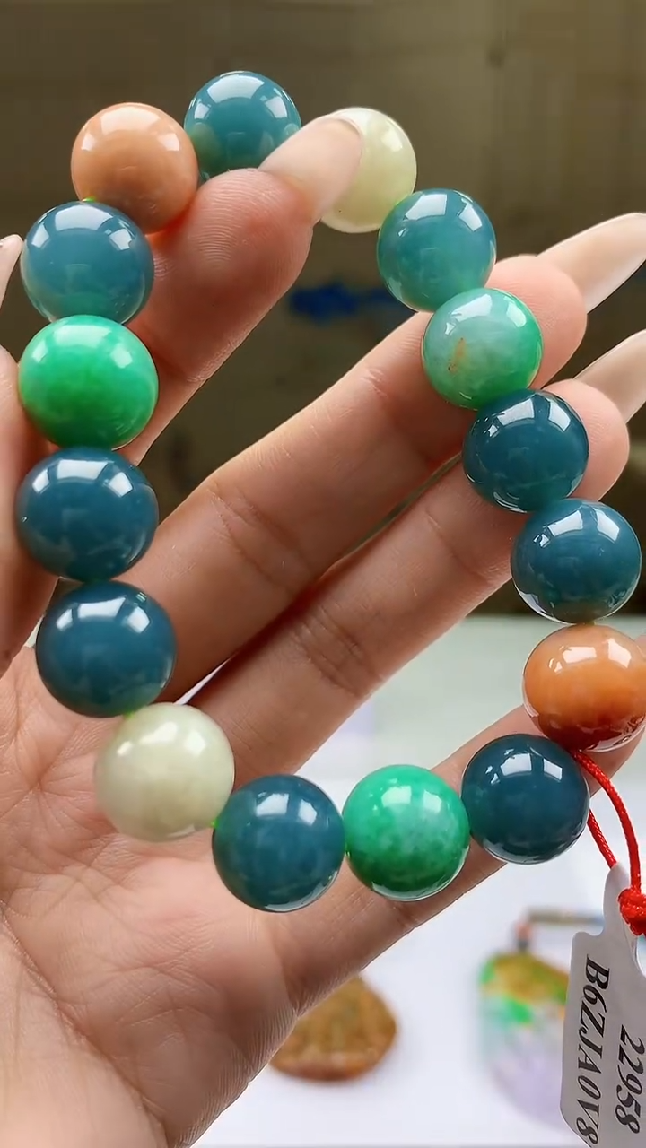 【闪购商品】定制翡翠未镶嵌4812ty-毛货手串67