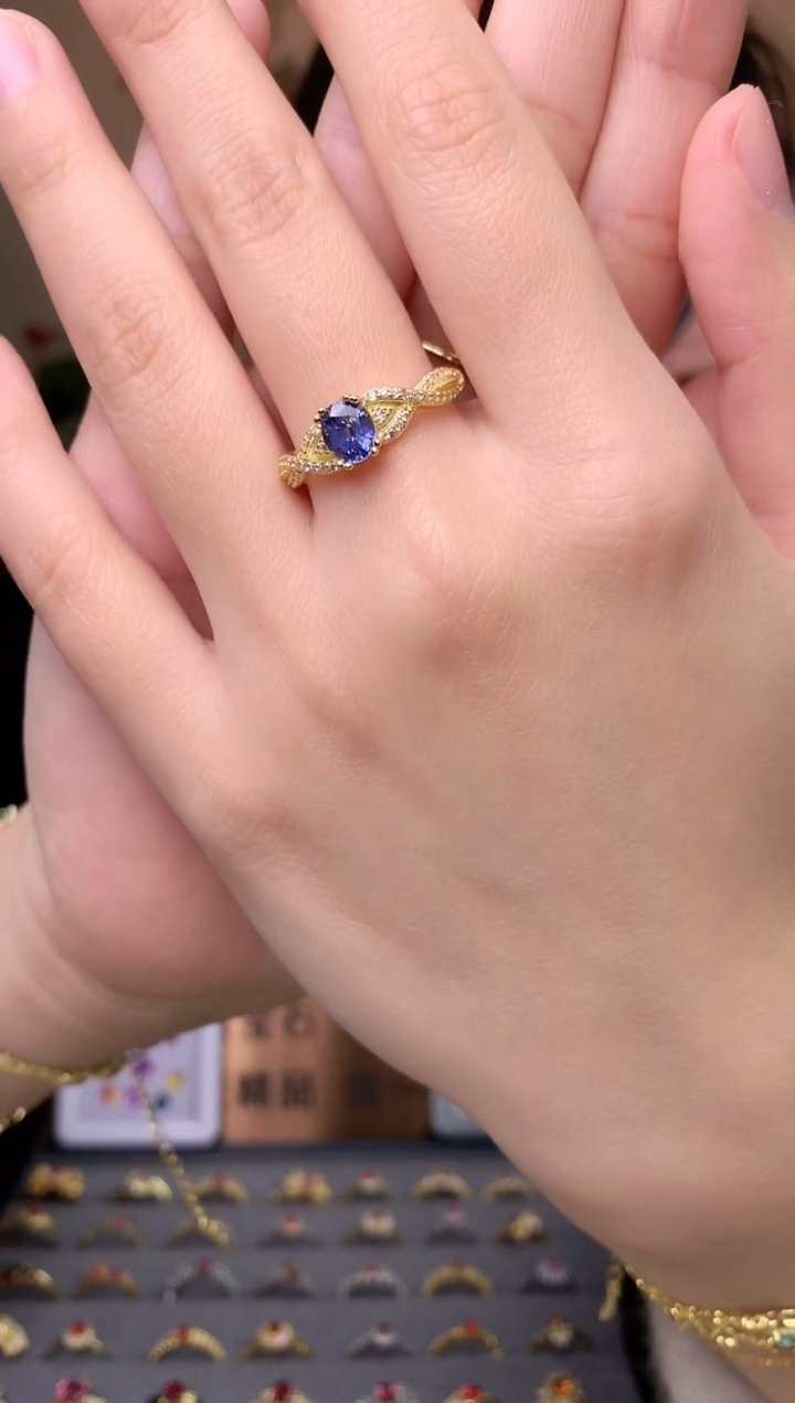 【闪购商品】蓝宝石戒指银S925镶嵌戒指