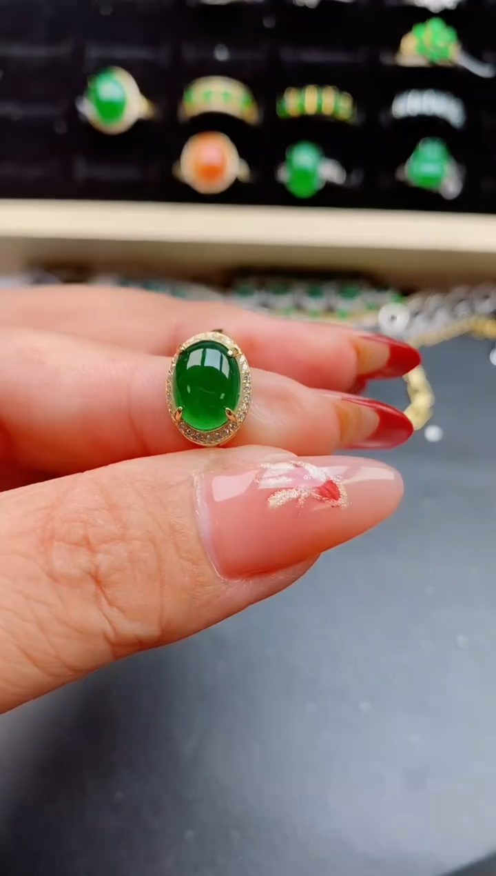 【闪购商品】翡翠戒指银S925镶嵌321321