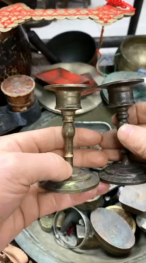 【闪购商品】一物一拍编号小蜡台一对