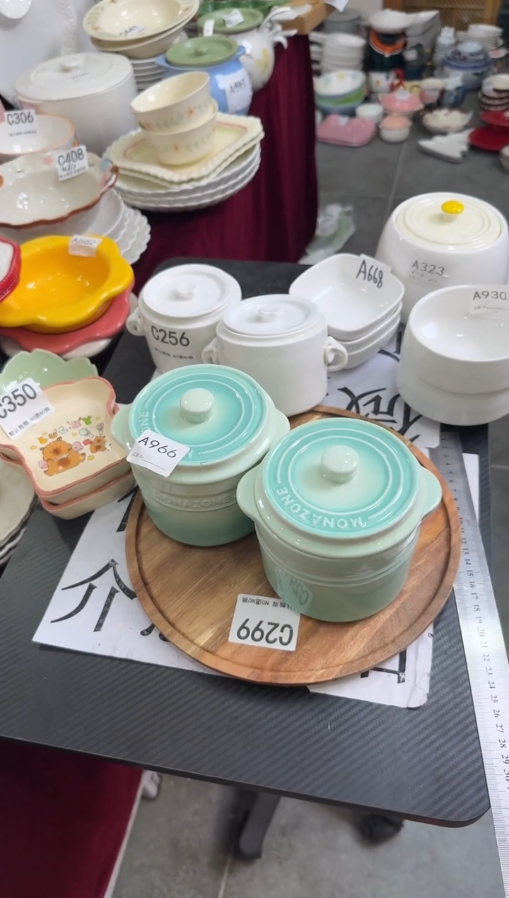 摆件陶A966 2个库存陶瓷餐具微瑕