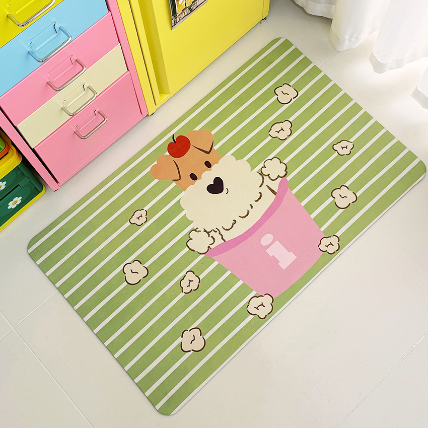 地毯硅藻泥浴室地垫猫狗卡通吸水速干卫生间厕所门口防滑地毯