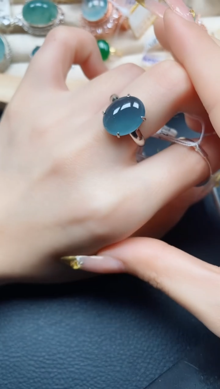 【闪购商品】翡翠戒指银S925镶嵌翡翠