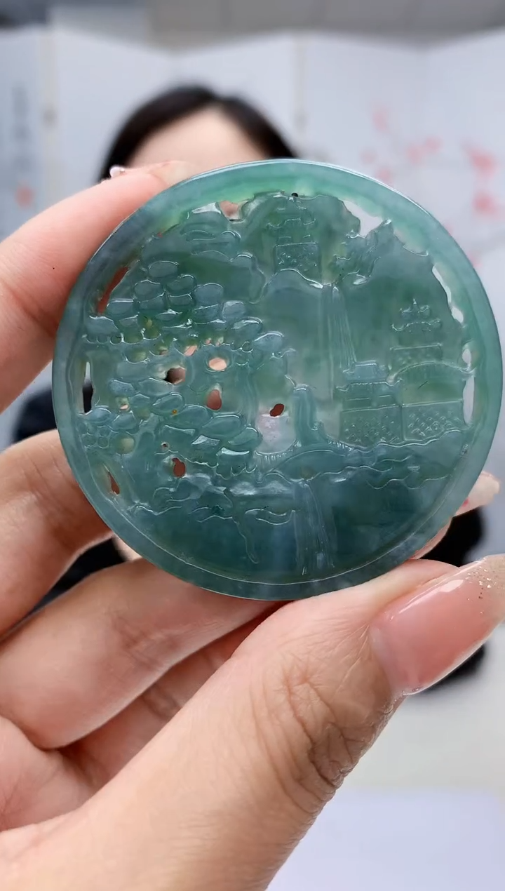 【闪购商品】翡翠颈饰未镶嵌4852MM-jj挂件5