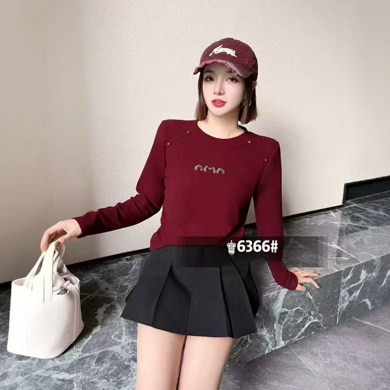 6366#秋冬双面绒时尚修身百搭打底衫【A5-4】