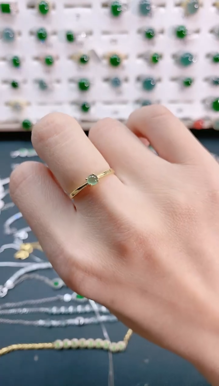 【闪购商品】翡翠戒指银S925镶嵌天然翡翠