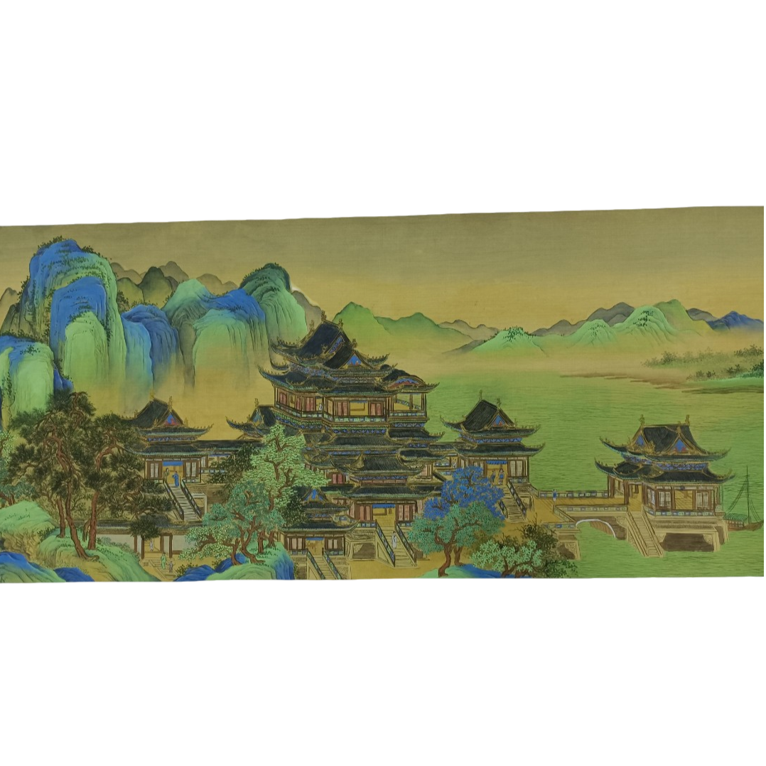 《溪山楼阁》王秘书画结合作品纯手绘