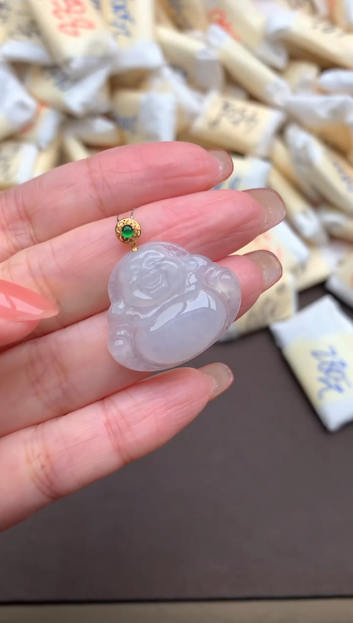 【闪购商品】翡翠挂件18K金镶嵌一