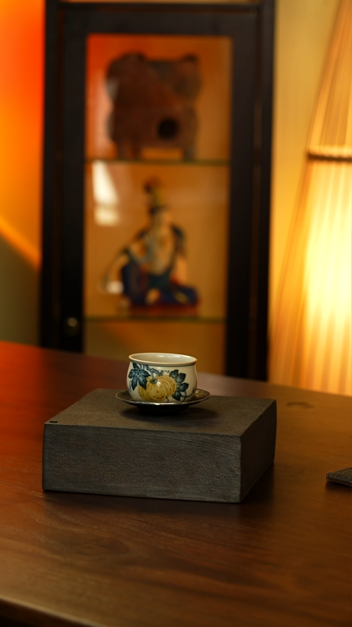 南瓜转转杯加纯锡小杯垫