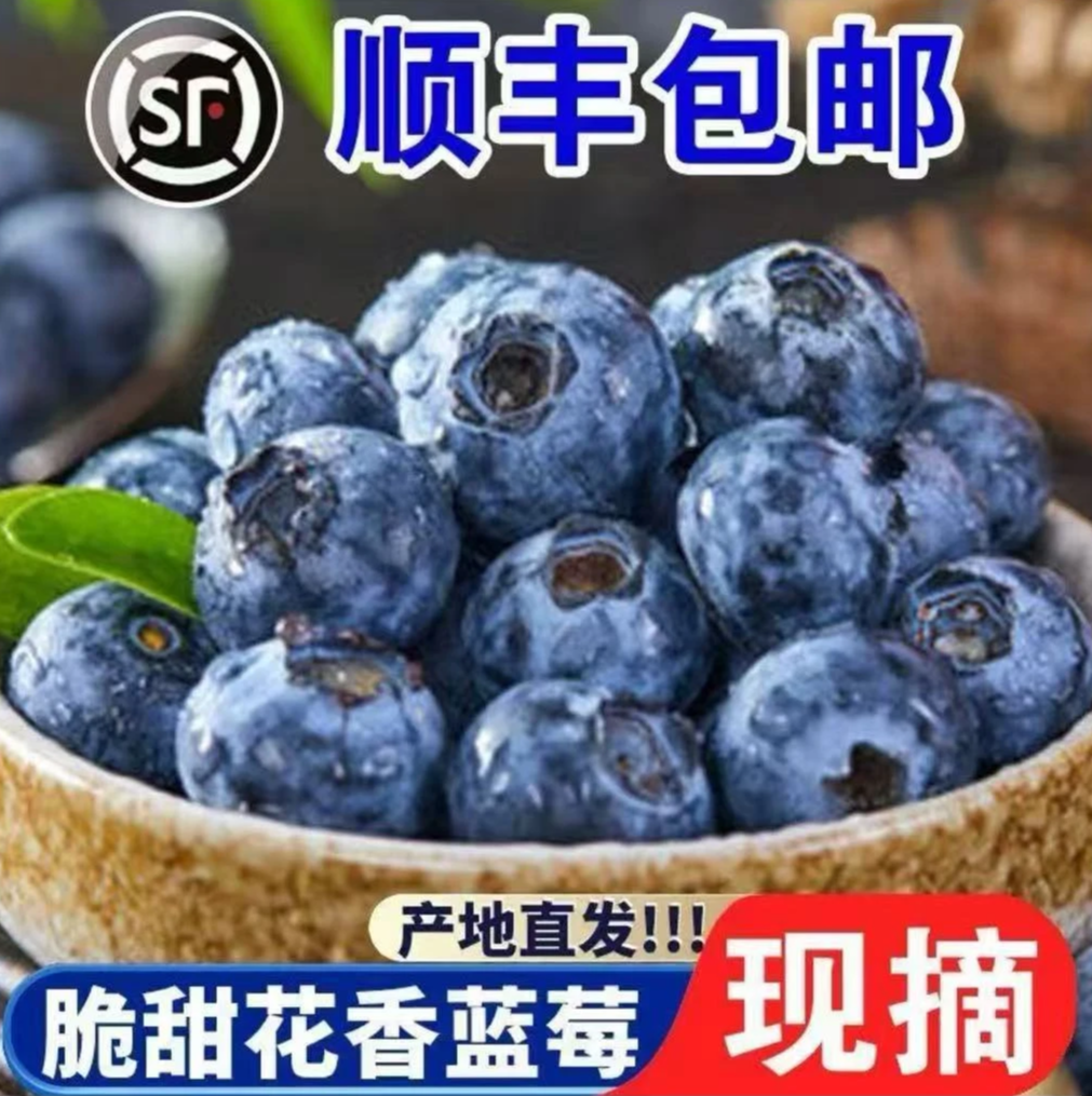 【顺丰包邮，净重两斤】蓝莓当季新鲜酸甜多汁大颗饱满产地直发ww2