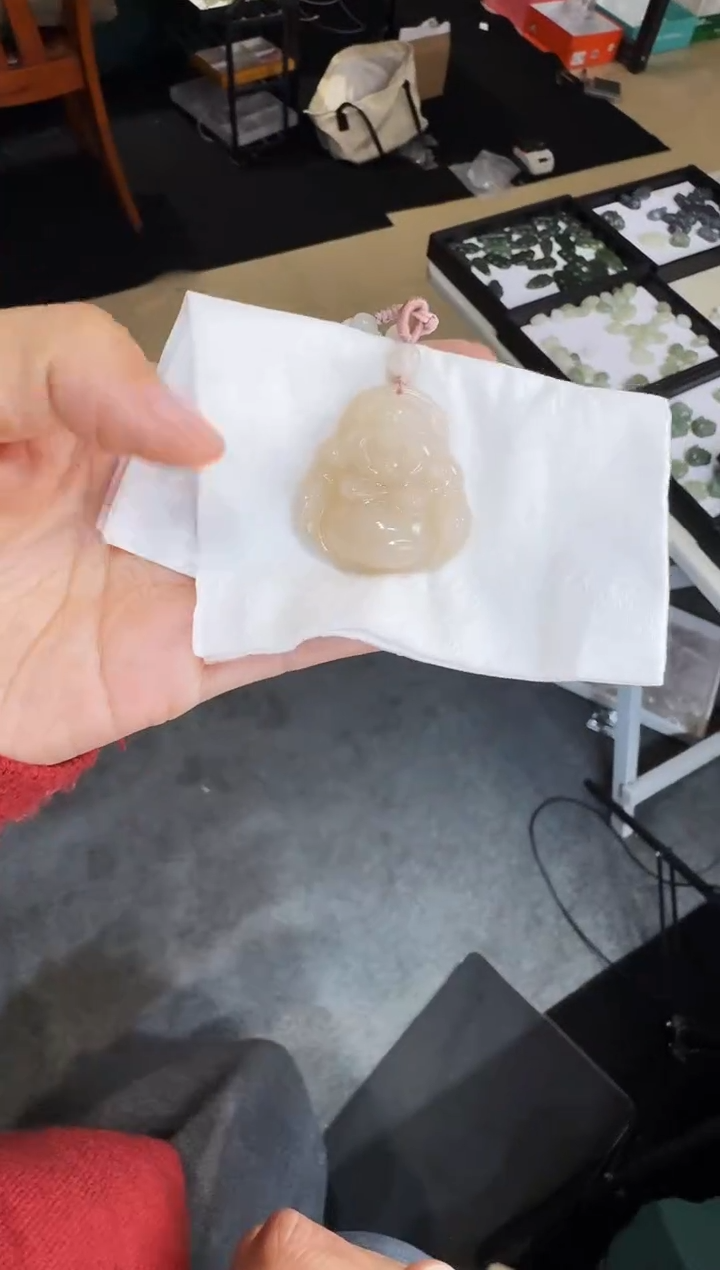 【闪购商品】和田玉颈饰未镶嵌藕粉35佛公