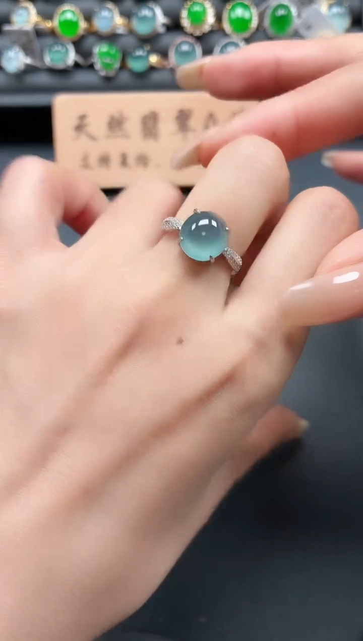 银S925镶嵌戒指翡翠111111