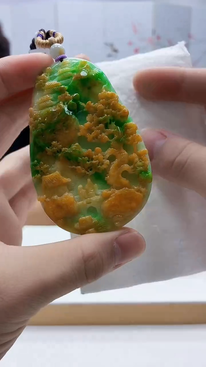 未镶嵌定制翡翠雨***…4688bb-毛货挂件