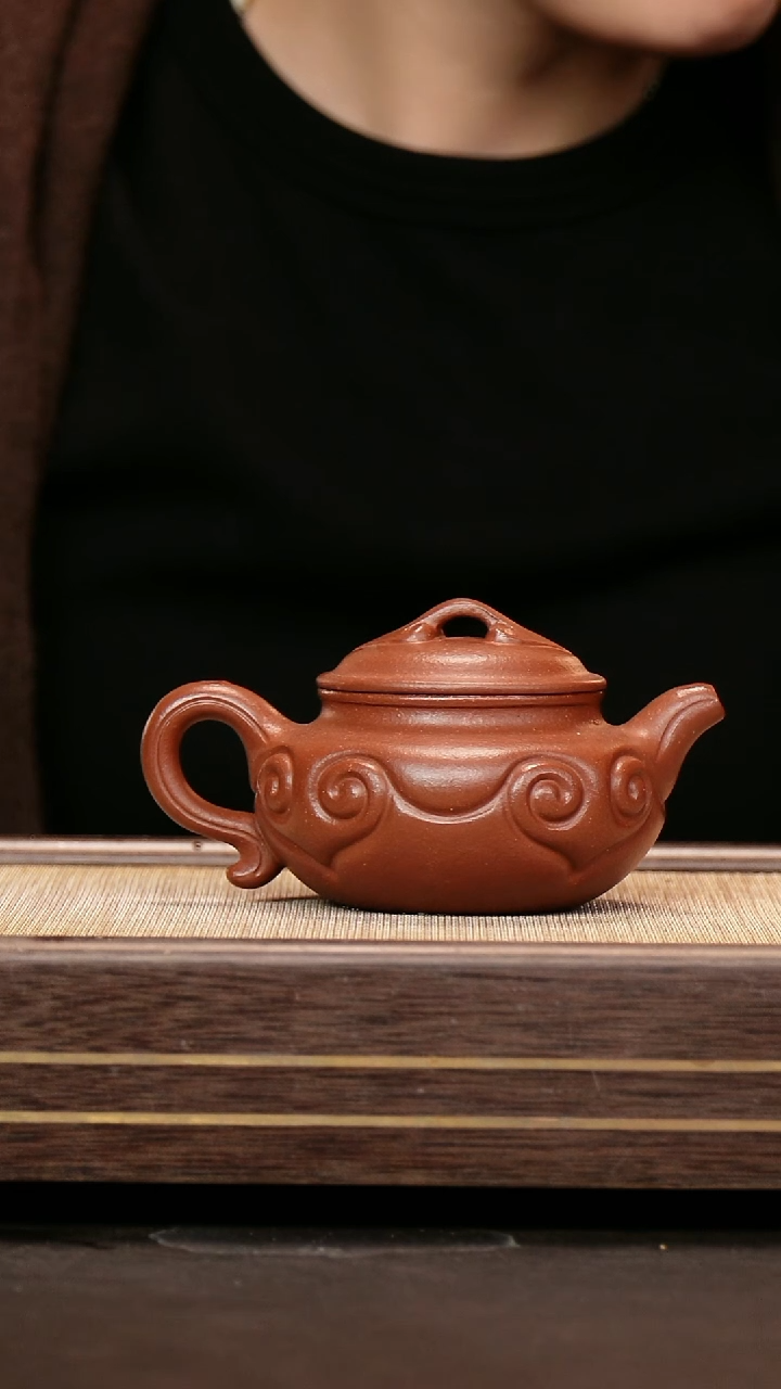 茶壶紫砂降坡泥 仿古如意200cc 小号