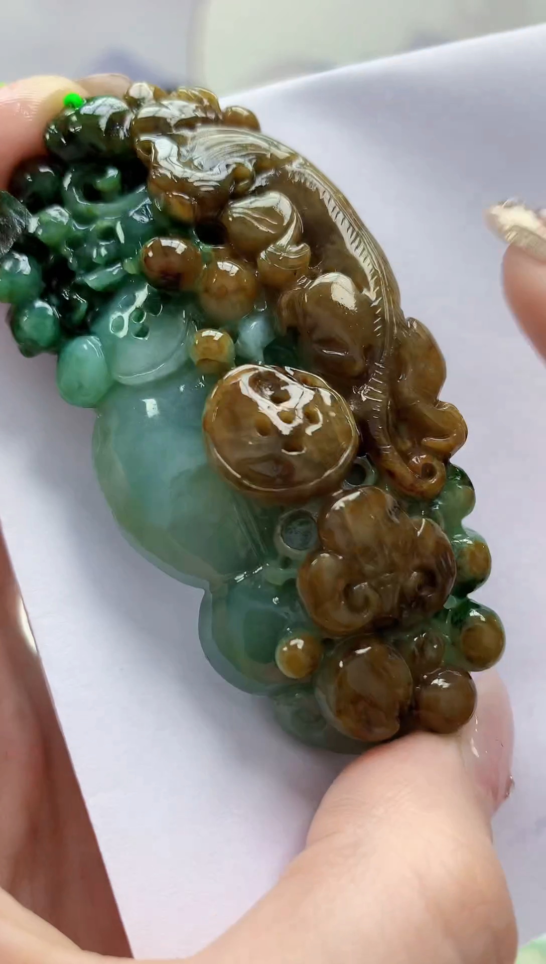 【闪购商品】定制翡翠未镶嵌5152jw-毛货挂件55