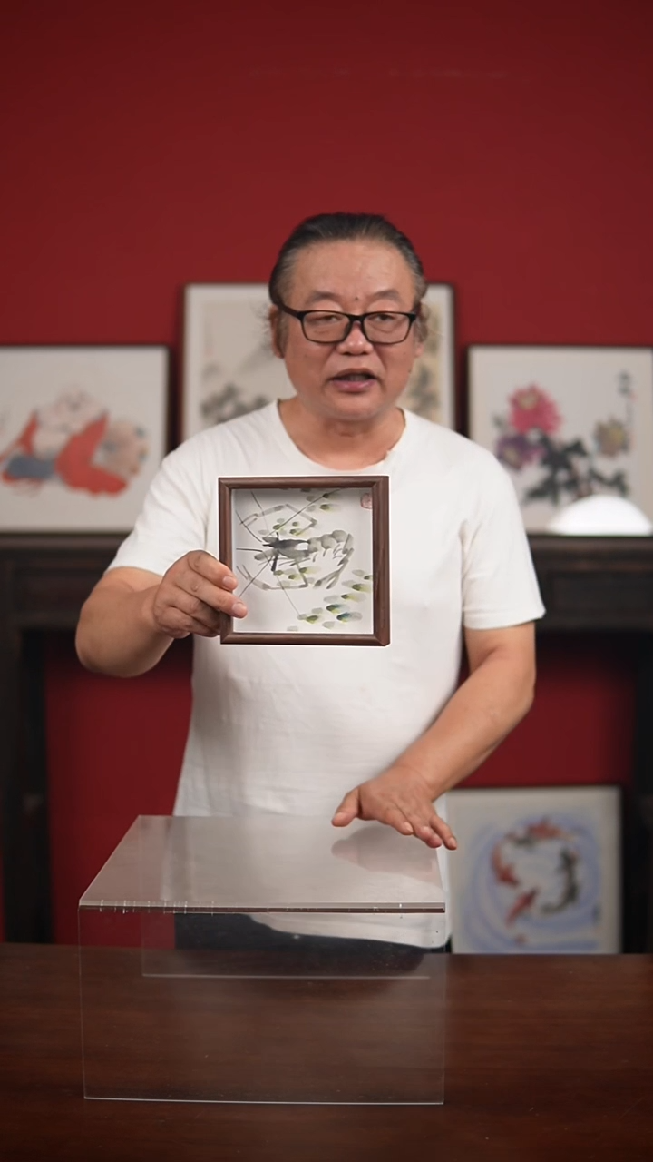 国画手绘-6寸摆台李庆云作品