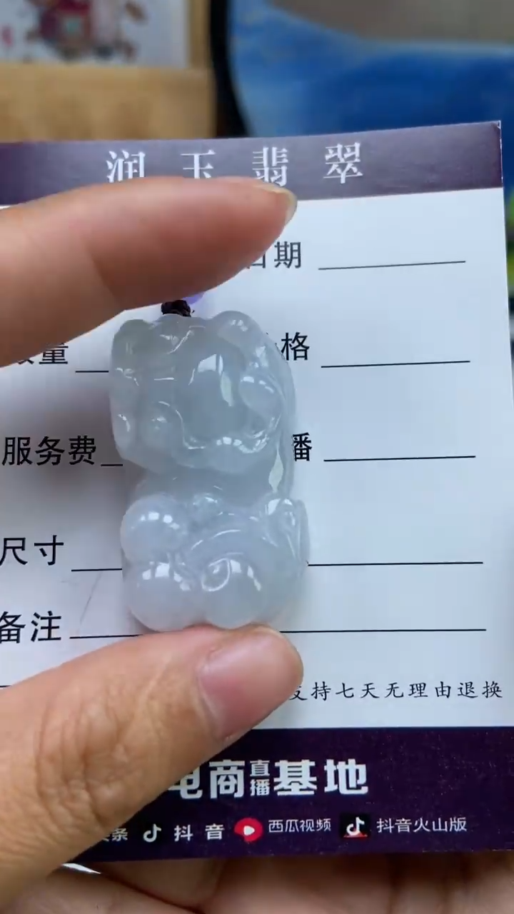 【闪购商品】翡翠吊坠(赠链)未镶嵌多人霸王貔貅