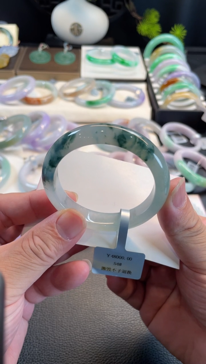 未镶嵌手镯翡翠54正圈