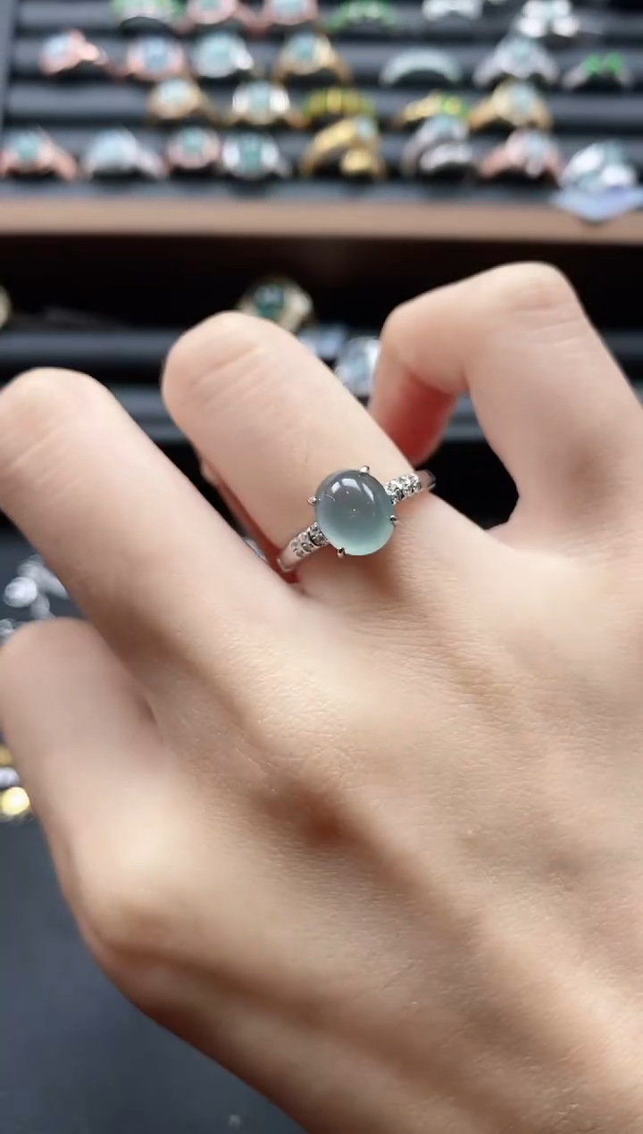 【闪购商品】翡翠戒指银S925镶嵌51151