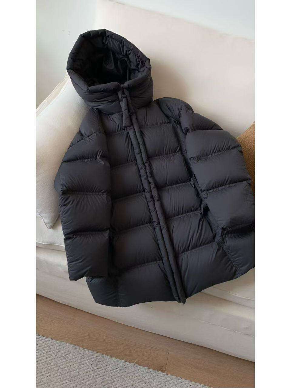 泡芙鹅绒 冬季轻薄保暖休闲百搭连帽宽松中长款白鹅绒服