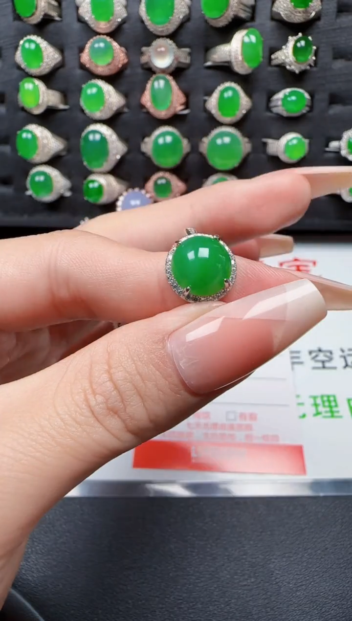 【闪购商品】翡翠戒指银S925镶嵌3679