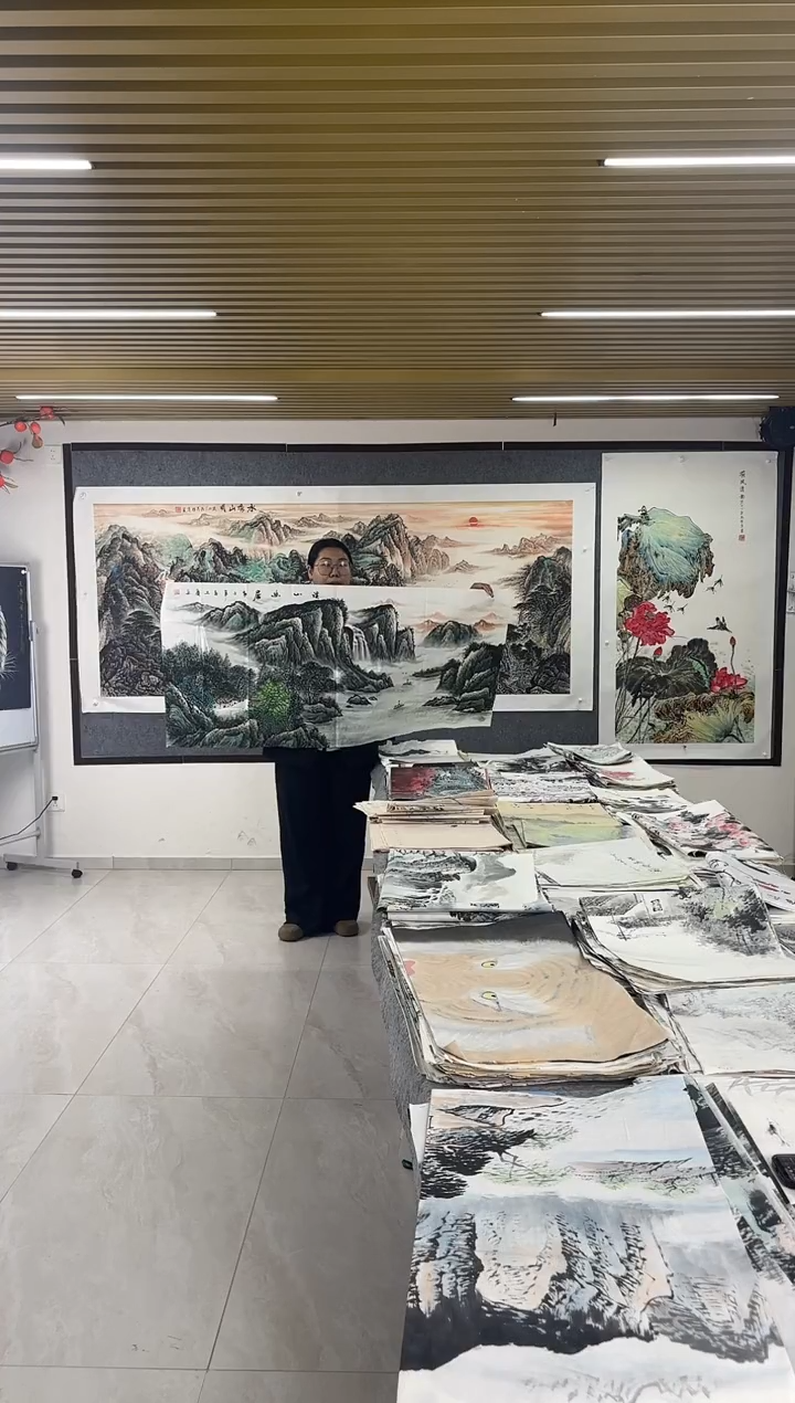 国画丹青专属福利-四尺整张溪山幽居带证书